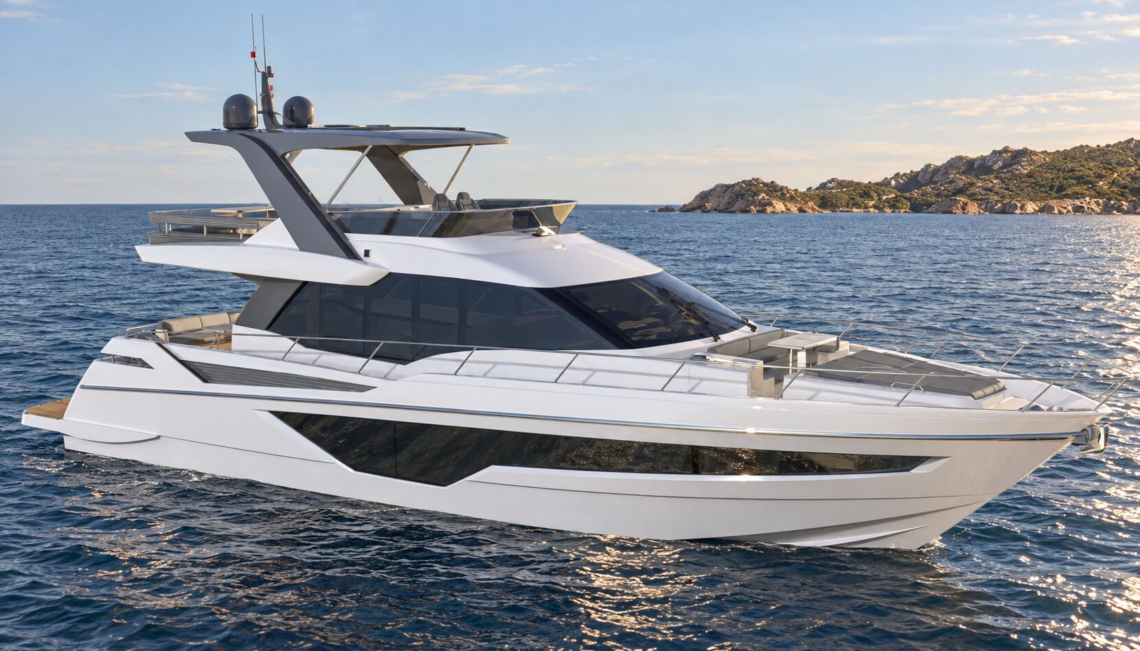 Baltra B65 bow three-quarter view