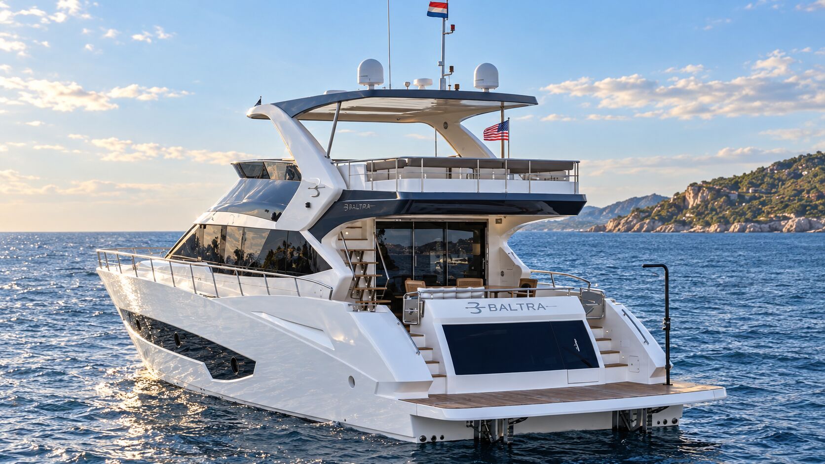Baltra B75 aft three-quarter view